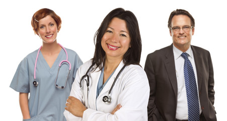 Fototapeta premium Group of Doctors or Nurses on a White Background