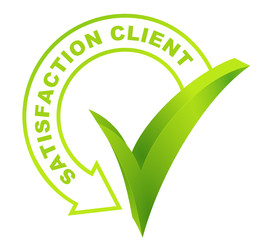satisfaction client sur symbole validé vert
