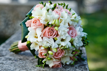 close up of wedding bouquet