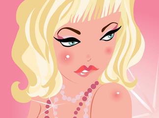 Glamour girl with diamonds