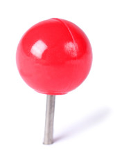 Closeup of red paper clips