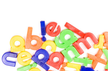 Plastic English letters isolated on white
