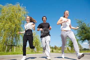 Students running