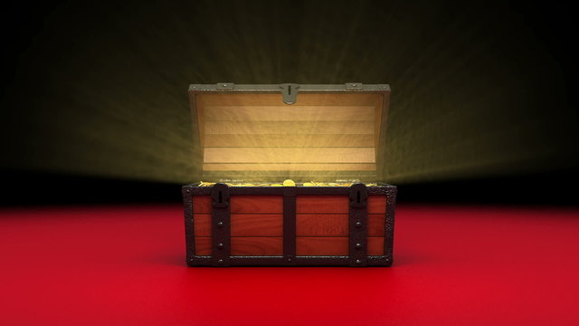 Treasure Chest, gold coins.