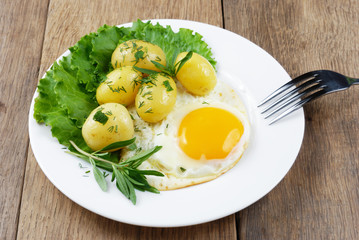 Fried egg with potato