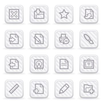 Document web icons, on gray buttons.
