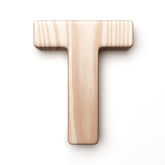 The letter T in wood