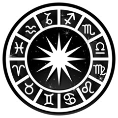 Black zodiac circle