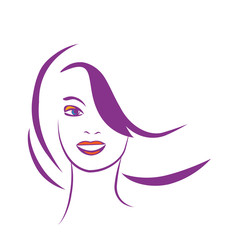 stylized portrait of beautiful young woman