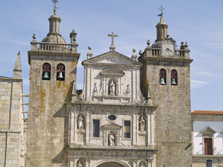 Fototapeta premium Viseu, town of Portugal. Historic district and cathedral view.