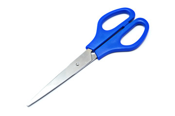 blue scissors isolated on white background
