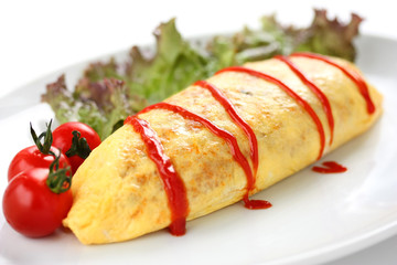 rice omelet , japanese food