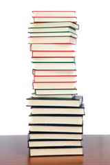 Collection of books stacked