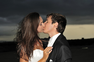 beauty, couple, lifestyle, kissing, wedding, young