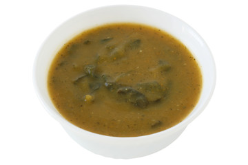spinach soup in a bowl