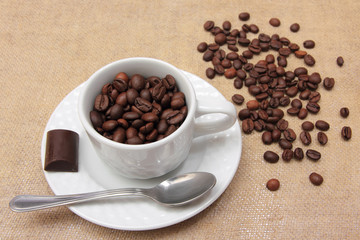 Coffee cup and grain