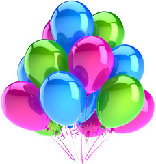 Birthday party balloons holiday decoration blue pink green