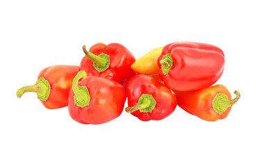 Fresh sweet red pepper, isolated on white background