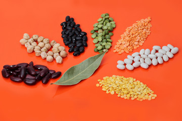 Dry products on orange