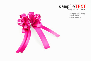 Pink ribbon isolate on white