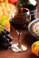 Glass of red wine for Thanksgiving