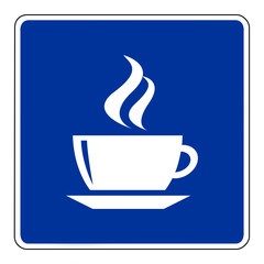 blue coffee sign