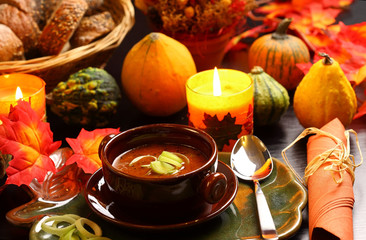 Obraz na płótnie Canvas Goulash soup for Thanksgiving