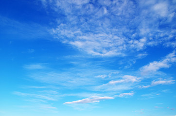 Naklejka na ściany i meble Blue sky clouds background. Beautiful landscape with clouds on sky 