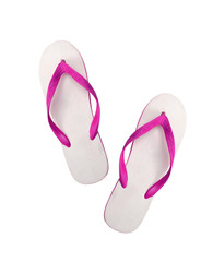 pink beach shoes isolated on white