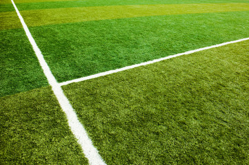 Obraz premium Soccer grass and white lines