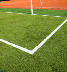 Fototapeta premium Soccer grass and white lines