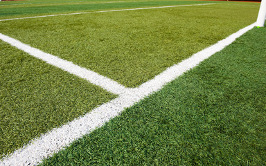 Obraz premium Soccer grass and white lines
