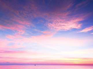 Fototapeta na wymiar Dramatic Sunset Sky With Clouds