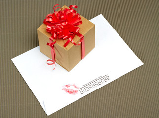 Gift and letter with kiss