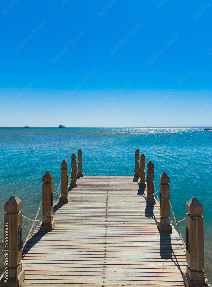 Sticker pier in heavenly blue place