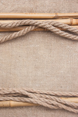 Fototapeta na wymiar frame made of rope