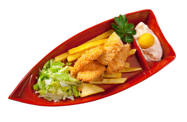 box of fast food with with chicken