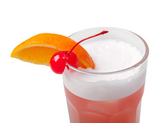 cocktail  with cherry  closeup