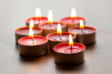 Close-up of candles