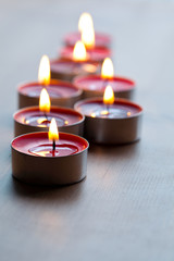 Close-up of candles