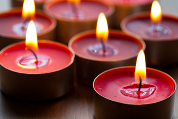 Close-up of candles