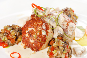 Fish cutlet with vegetables