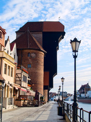 Fototapeta premium Embankment of Motlawa river, Gdansk