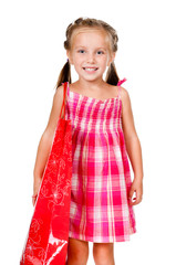 little girl with the package