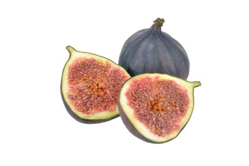 Group of figs on white background