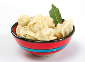 Meat Dumplings - russian pelmeni - with laurel