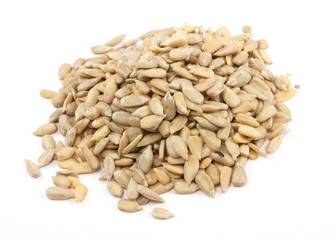 Sunflower seeds isolated on white background