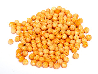 A small handful of chick-pea. Beans isolated on a white backgrou