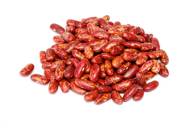 dried red beans on white background