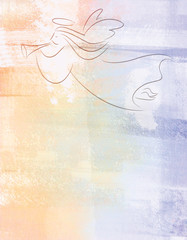 Angel Illustration on Textured Background